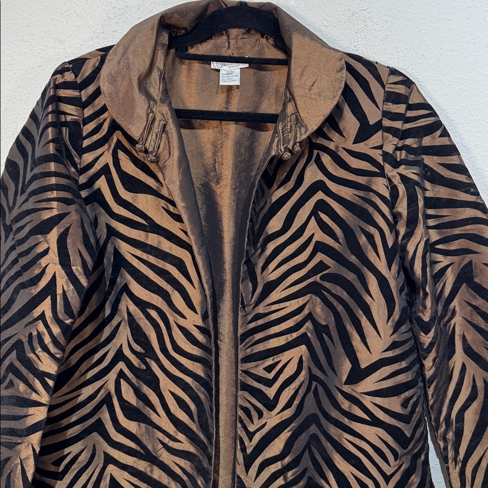 Grace Chuang Vintage Stylish Zebra Print Women's Jacket size Medium - Picture 2 of 4